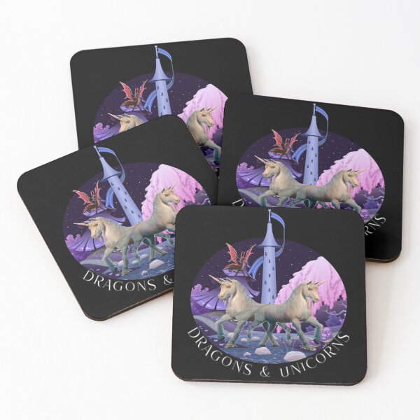 Item preview, Dragons and Unicorns - Unicorns and Dragons Pink designed and sold by Coder-T.