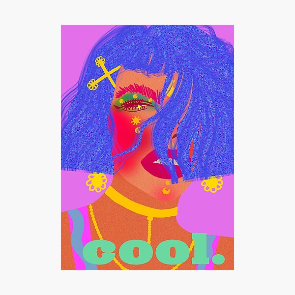 Cool Girl Series: Feeling Blue Photographic Print