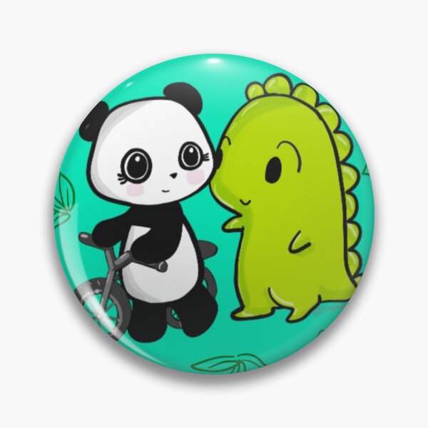 Item preview, Seamless Pattern: Dino & Panda's Bike Ride Teal Backgound designed and sold by Dino & Panda Studios.