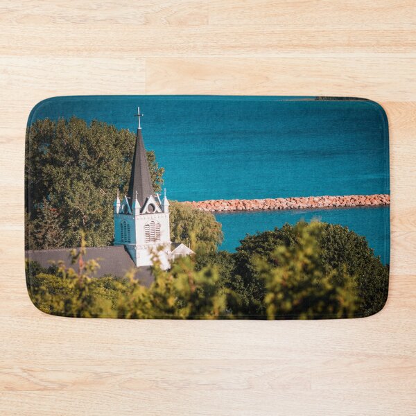 Item preview, Saint Anne's church over Lake Michigan on Mackinac Island designed and sold by Michael Deemer.