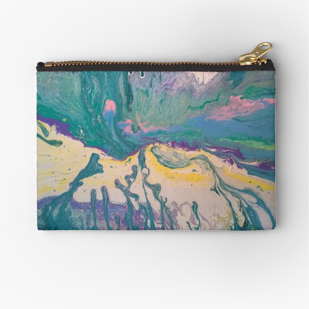 Abstract Painting-Title "South Beach Ocean Drive" Zipper Pouch