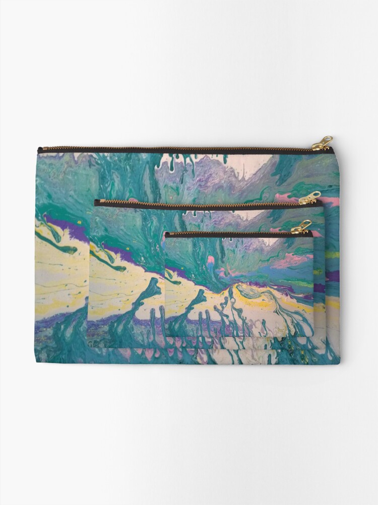 Alternate view of Abstract Painting-Title "South Beach Ocean Drive" Zipper Pouch