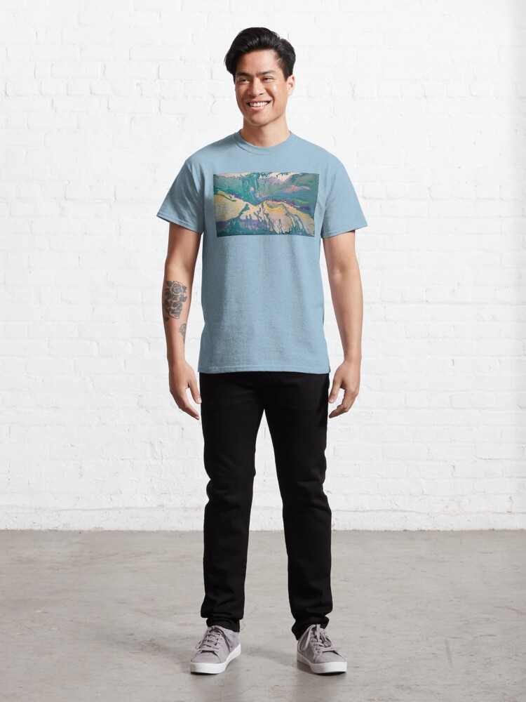 Thumbnail 3 of 7, Classic T-Shirt, Abstract Painting-Title "South Beach Ocean Drive" designed and sold by Emily Gartner.