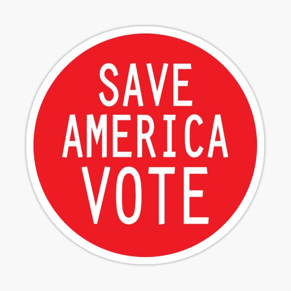 Save America Vote, in Red and White Sticker