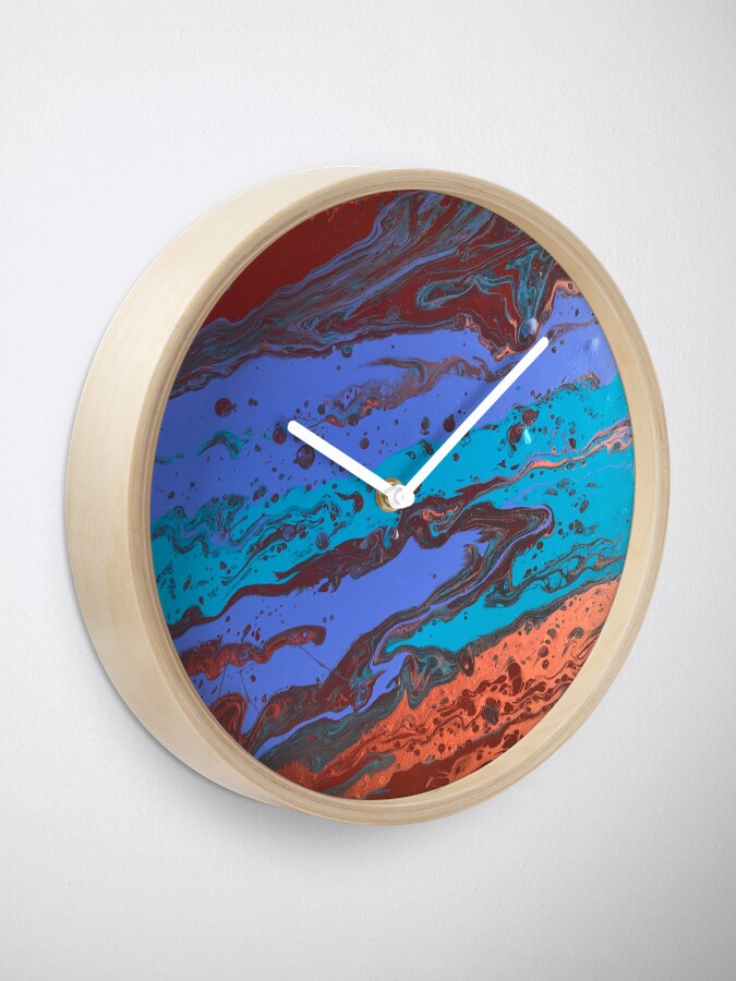 Alternate view of Abstract Painting-Title "Copper Creek Canyon" Clock