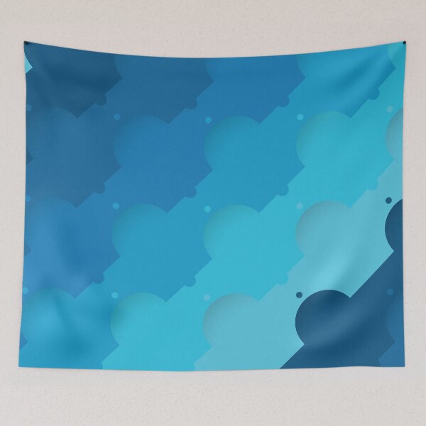Item preview, Dome Circles & Diagonal Lines Pattern – Blue designed and sold by RoguePatterns.
