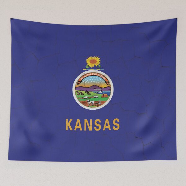 Item preview, Kansas Flag Grunge Wall designed and sold by TRowanDesign.