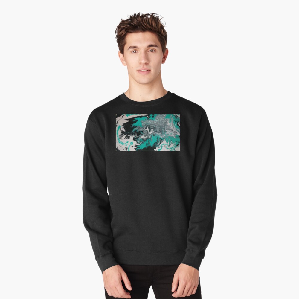 Abstract Painting- title "Turquoise Dreamsicle" Pullover Sweatshirt