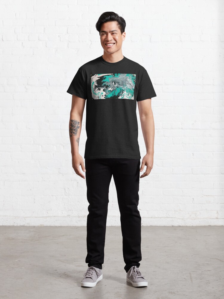 Alternate view of Abstract Painting- title "Turquoise Dreamsicle" Classic T-Shirt