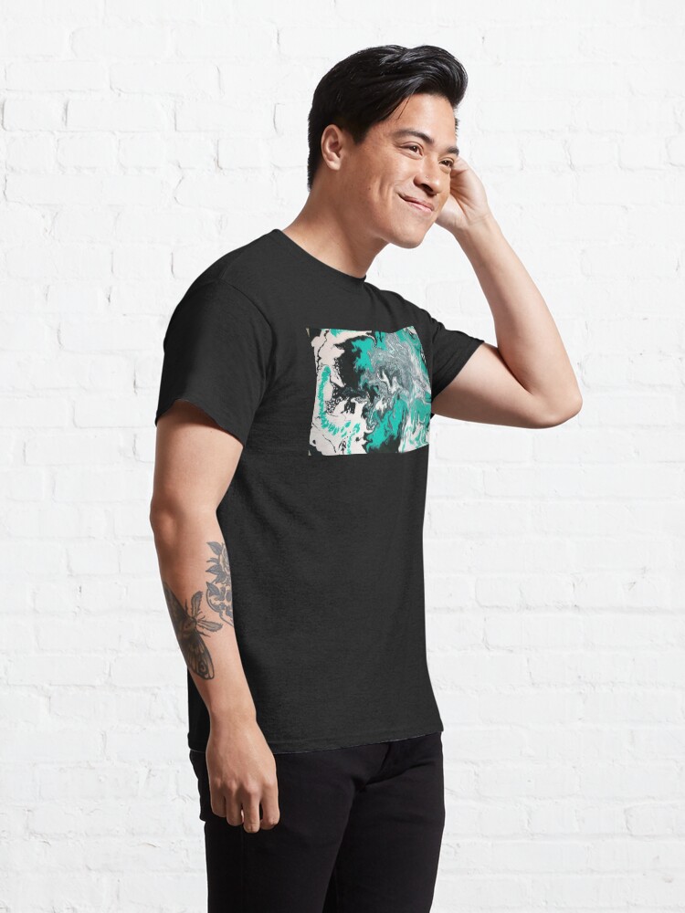 Alternate view of Abstract Painting- title "Turquoise Dreamsicle" Classic T-Shirt