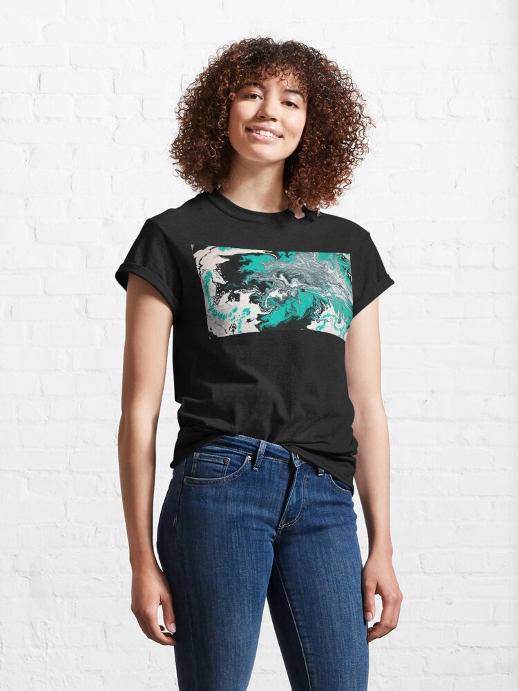 Alternate view of Abstract Painting- title "Turquoise Dreamsicle" Classic T-Shirt
