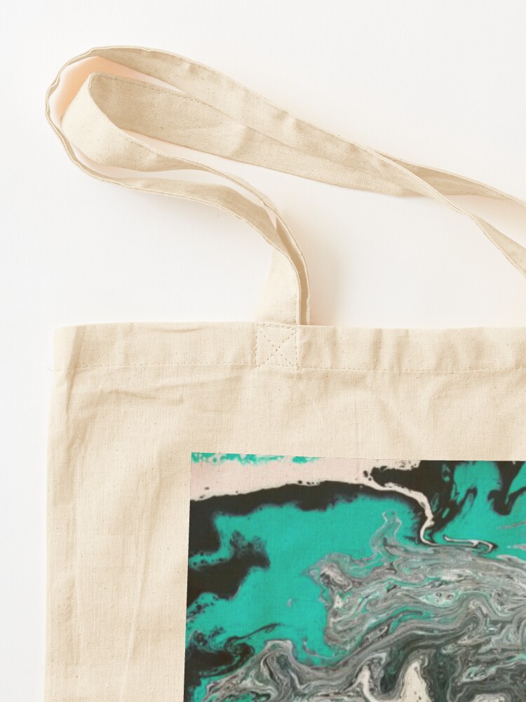 Alternate view of Abstract Painting- title "Turquoise Dreamsicle" Tote Bag