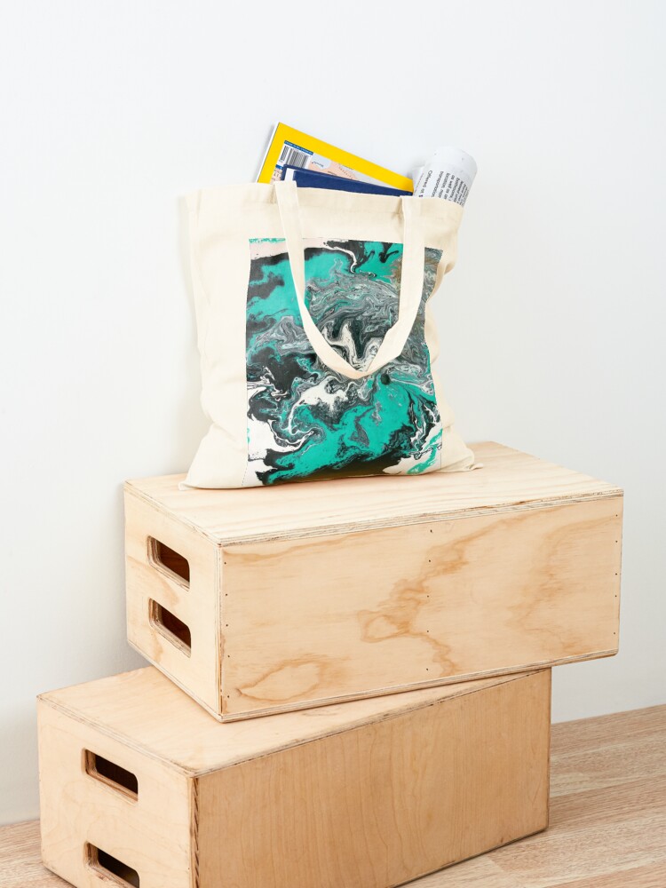 Alternate view of Abstract Painting- title "Turquoise Dreamsicle" Tote Bag