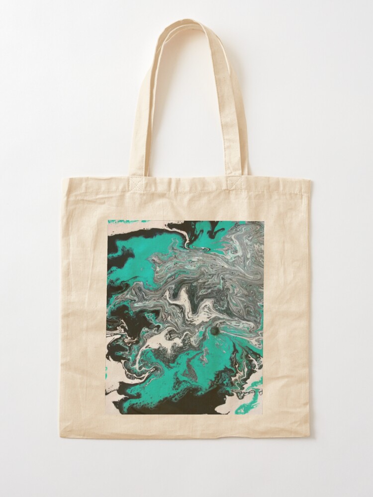 Alternate view of Abstract Painting- title "Turquoise Dreamsicle" Tote Bag