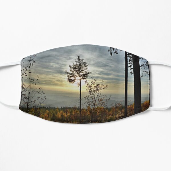 Beautiful sunrise in mountains with mist covering up the valleys Mask