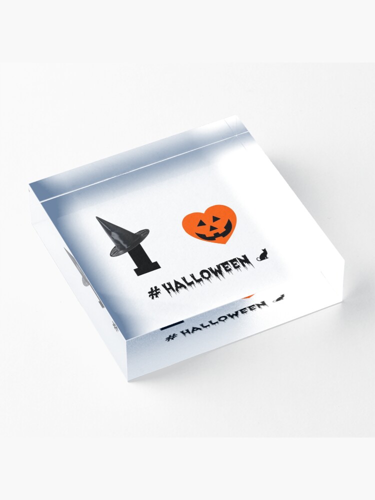 Alternate view of I Love Halloween Acrylic Block