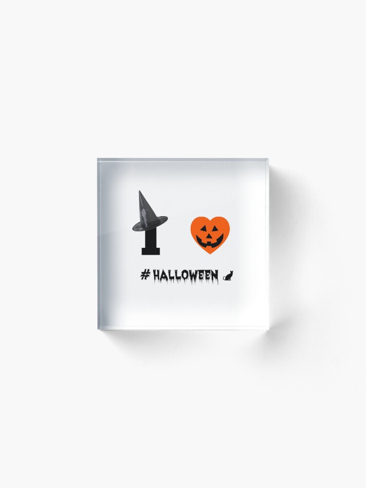 Alternate view of I Love Halloween Acrylic Block