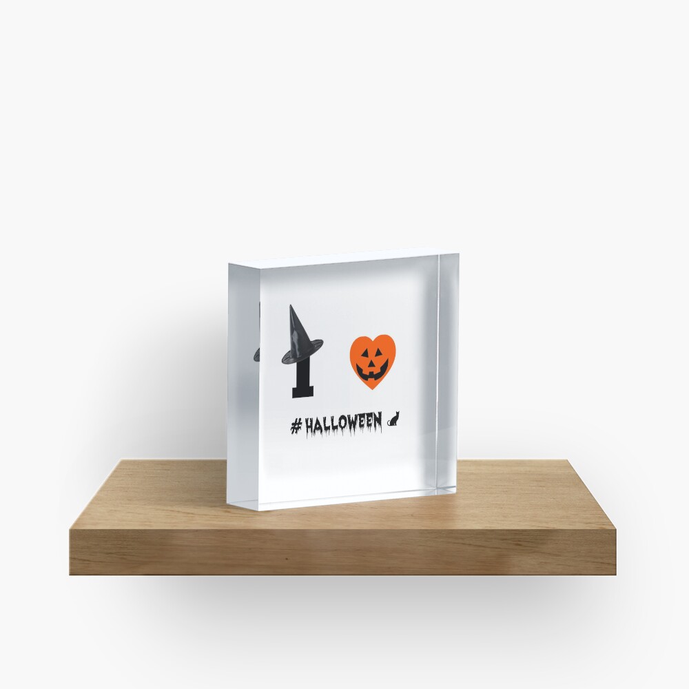 I Love Halloween Acrylic Block