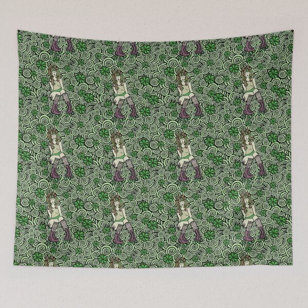 Item preview, Roller Skate Girl Doodle Pattern - Green Palette designed and sold by Sketchbook Designs.