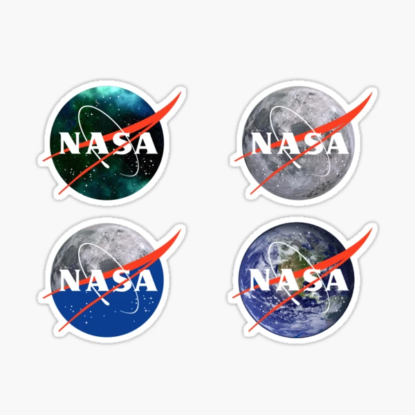 50 Pcs Stickers Pack For Water Bottles, Nasa Logo Space Astronaut