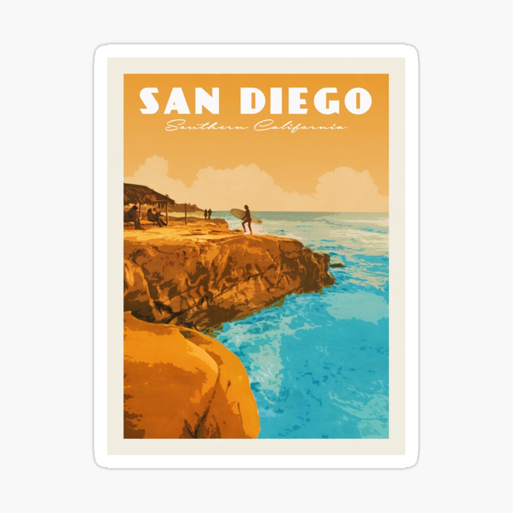 San Diego California Vintage United States Travel Advertisement Art Poster Print 