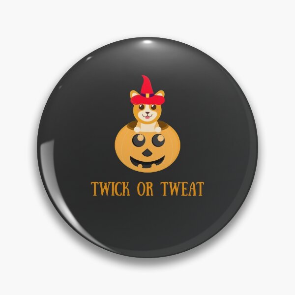 Item preview, Cute Halloween Corgi Witch in a pumpkin says twick or tweat designed and sold by twicetrader.