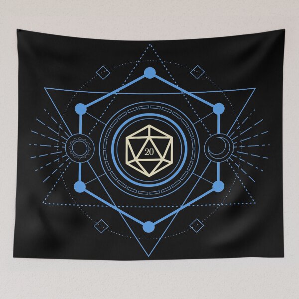 Item preview, Geometric Minimalist Blue Polyhedral D20 Dice Tabletop RPG designed and sold by pixeptional.