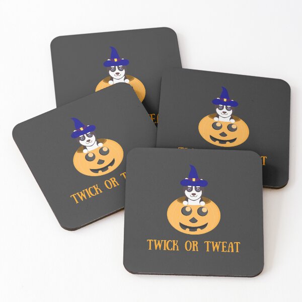 Item preview, Cute Halloween Husky Witch in a pumpkin says twick or tweat designed and sold by twicetrader.