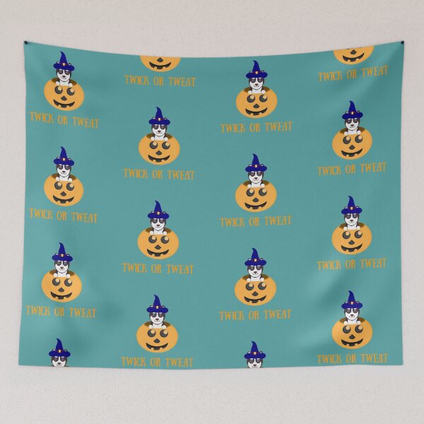 Item preview, Cute Halloween Husky Witch in a pumpkin says twick or tweat designed and sold by twicetrader.
