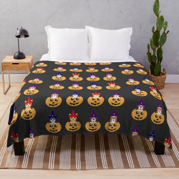 Item preview, Cute Halloween Dog Witches in pumpkins pattern designed and sold by twicetrader.