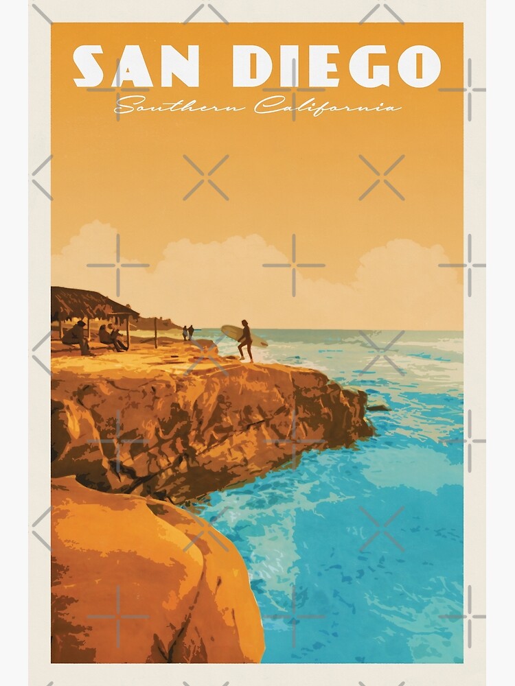 “San Diego Vintage Travel Poster • San Diego Retro Travel Poster