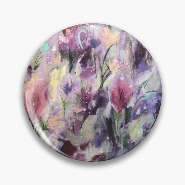 Artikelvorschau, Ursprüngliche abstrakte Blumenmalerei "Purple Bloom" entworfen und verkauft von Sandra Vincent.