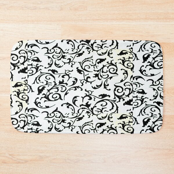 Item preview, ARABIATA 1 bis black white patterns Morocco Essaouira flowers leaves gothhic design arabesques scrolls decor designed and sold by dragonemma.