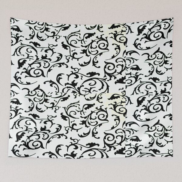 Item preview, ARABIATA 1 bis black white patterns Morocco Essaouira flowers leaves gothhic design arabesques scrolls decor designed and sold by dragonemma.