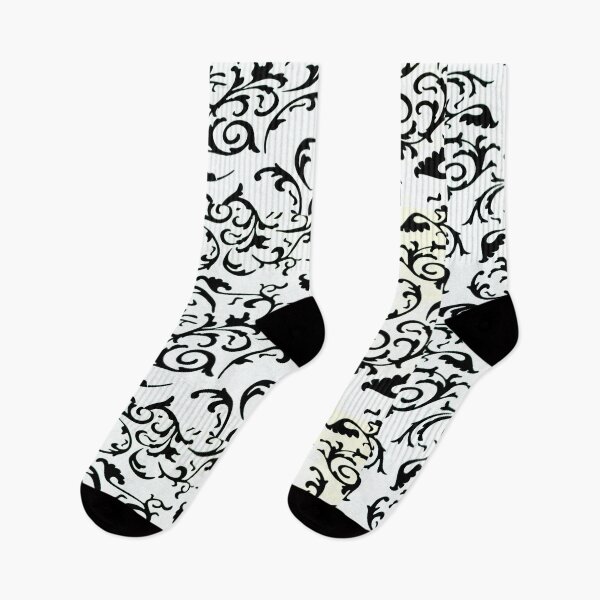 Item preview, ARABIATA 1 bis black white patterns Morocco Essaouira flowers leaves gothhic design arabesques scrolls decor designed and sold by dragonemma.