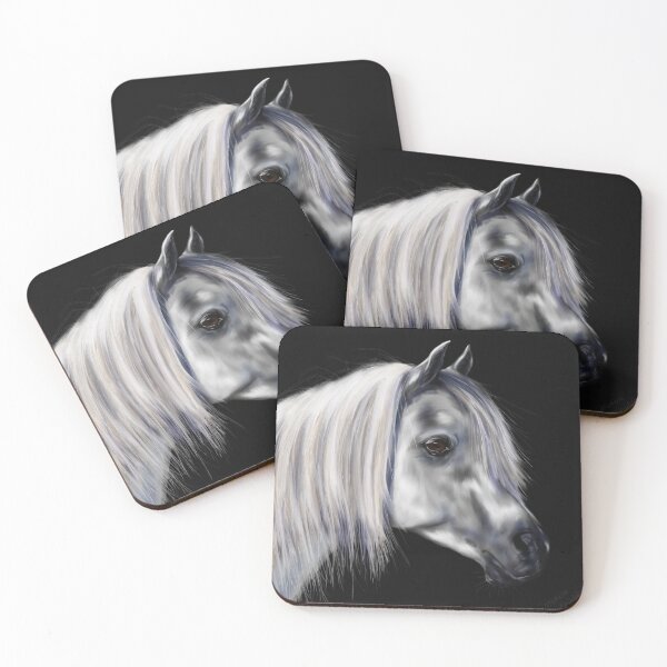 Item preview, Silver Grey Arabian Horse Painting designed and sold by Michelle Wrighton.