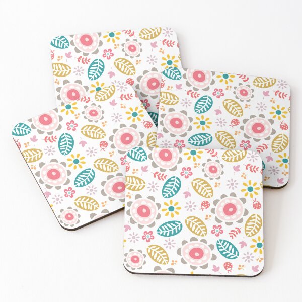 Item preview, Folk Art Floral and Lady Bug Leaves designed and sold by Mexikawaii.