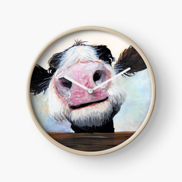 NOSEY COW 'HEY! HOW'S IT GOIN'?' BY SHIRLEY MACARTHUR Clock