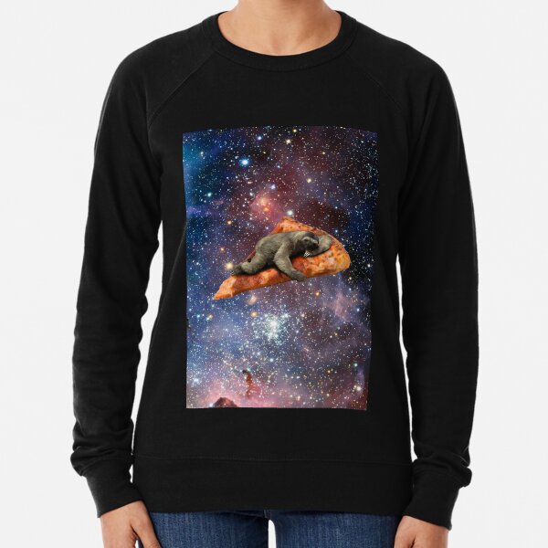 Pizza Sloth In Space Lightweight Sweatshirt