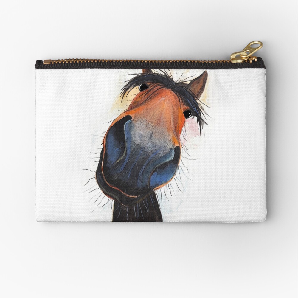 HORSE PRiNT 'HAPPY DAVE' BY SHIRLEY MACARTHUR Zipper Pouch