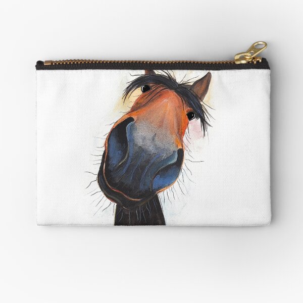 HORSE PRiNT 'HAPPY DAVE' BY SHIRLEY MACARTHUR Zipper Pouch