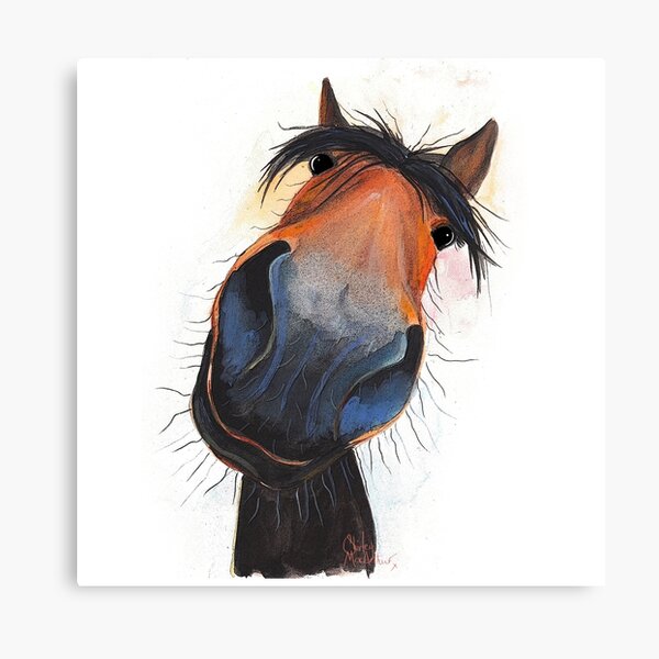 CHEVAL PRINT "HEUREUX DAVE" PAR SHIRLEY MACARTHUR Impression sur toile