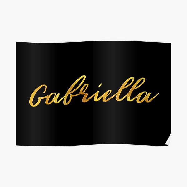 Gabriella Name Hand Lettering In Faux Gold Letters Poster By Pixelonfire Redbubble