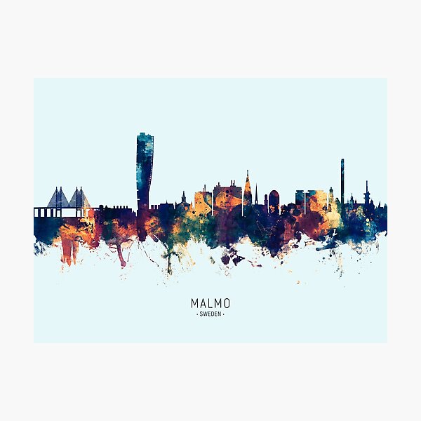 Item preview, Malmo Sweden Skyline designed and sold by ArtPrints.