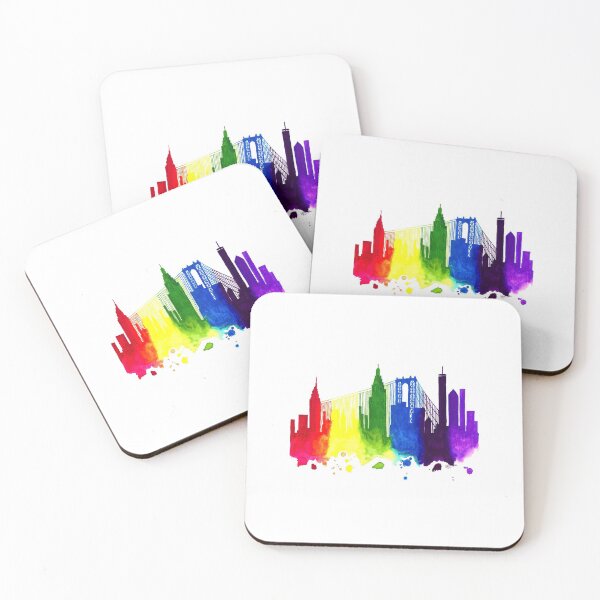 Item preview, San Fransisco Rainbow City Skyline designed and sold by artbysarahallen.