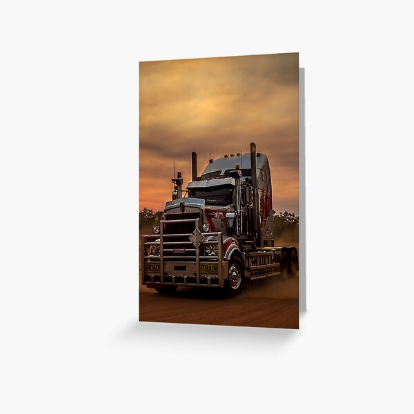 Prime Mover Kenworth truck at Sunset Greeting Card