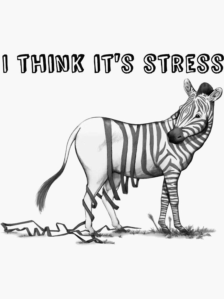 "Stressed zebra losing stripes" Sticker for Sale by MisoraA Redbubble