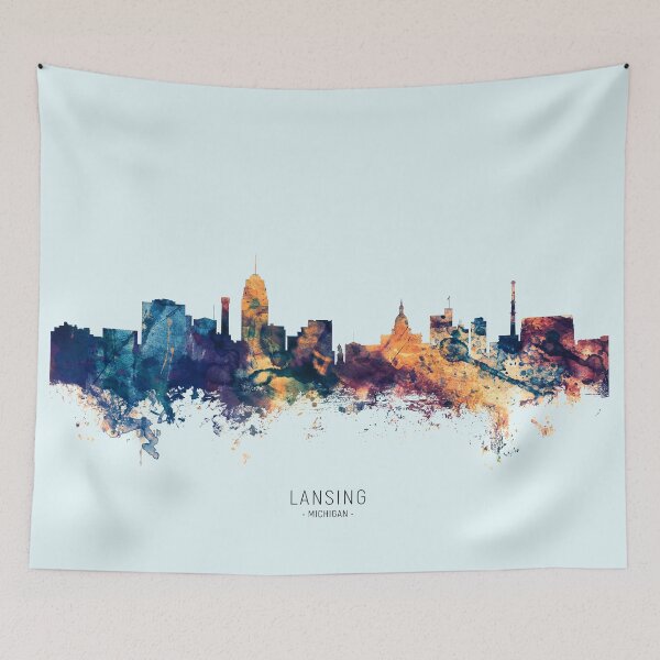 Item preview, Lansing Michigan Skyline designed and sold by ArtPrints.