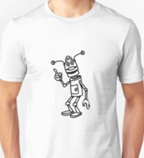 Robot funny cool attention fun comic Unisex T-Shirt