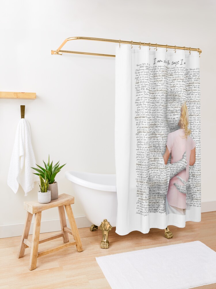 70 Bible Verses Wall Art On Identity for Bible Journaling Shower Curtain  for Sale by projectmadenew